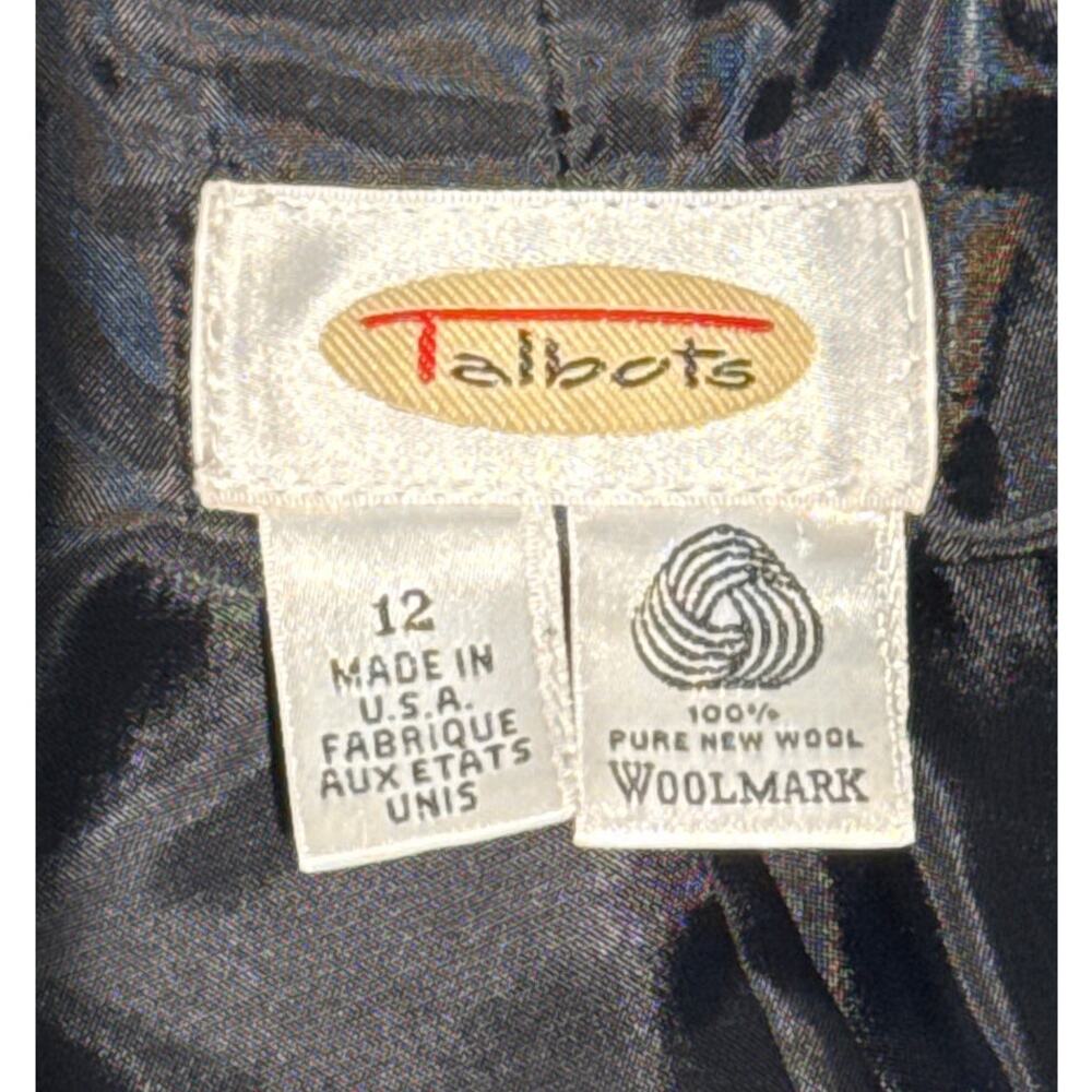 Talbots Black Blazer 100% Pure New Wool Size 12 - Picture 4 of 5